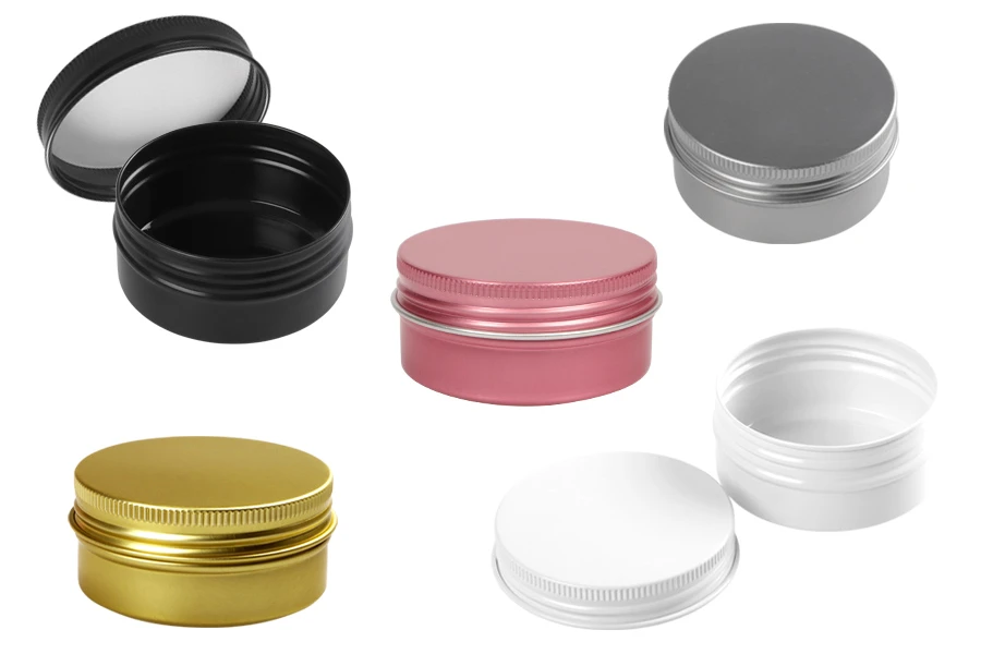 Алуминиеви буркани за крем 50 мл, с капачка с уплътнител - 12 бр. на опаковка-изображение_продукт