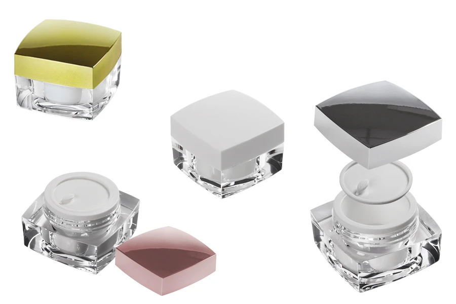 Луксозен квадратен буркан за крем 15 мл с капачка с вътрешен уплътнител-изображение_група