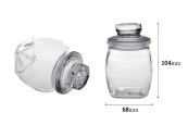 Стъклен буркан 200 мл със стъклена херметическа капачка-изображение_размери