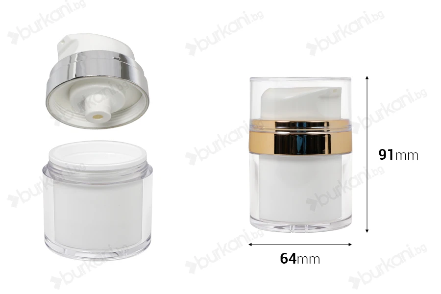 Пластмасов акрилен буркан Airless 50 ml-изображение_размери