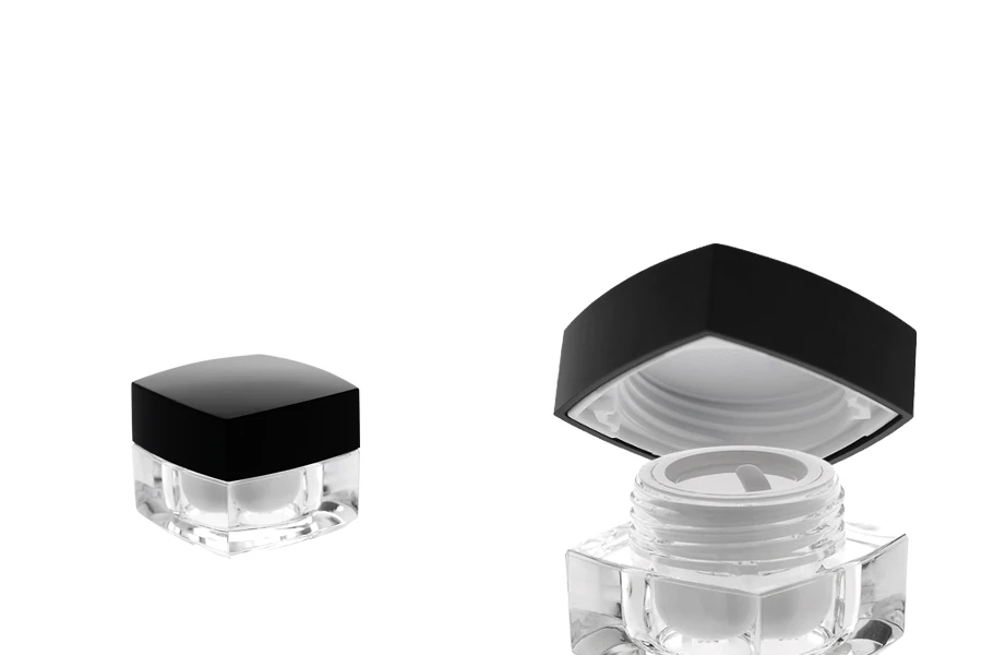 Луксозни акрилни бурканчета за крем 5 мл с черна капачка-изображение_продукт