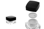 Луксозни акрилни бурканчета за крем 5 мл с черна капачка-изображение_размери
