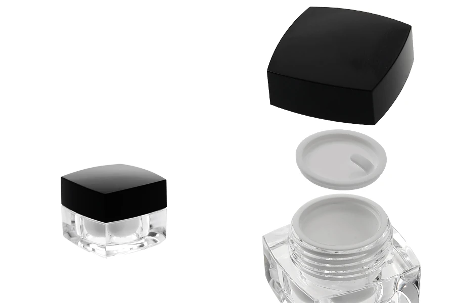 Луксозни акрилни бурканчета за крем 5 мл с черна капачка-изображение_размери