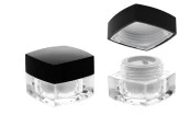 Луксозни акрилни бурканчета за крем 5 мл с черна капачка-изображение_група