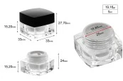 Луксозни акрилни бурканчета за крем 5 мл с черна капачка-изображение_група