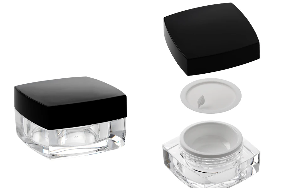 Луксозен акрилен буркан 15 мл за крем с черна капачка-изображение_размери