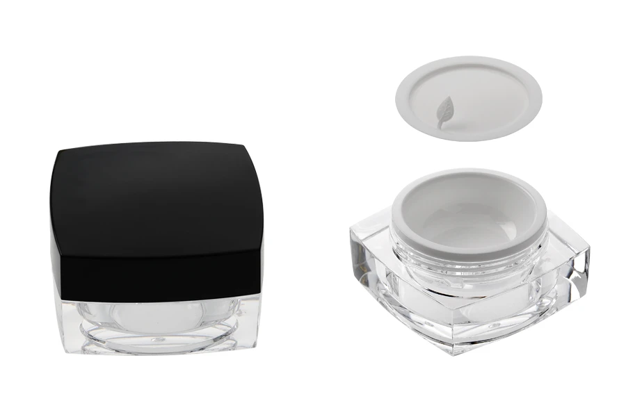 Луксозен акрилен буркан 15 мл за крем с черна капачка-изображение_група
