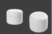 Пластмасов бял буркан 300 мл за крем, с двойно дъно и капачка с вътрешен пластмасов уплътнител-изображение_продукт
