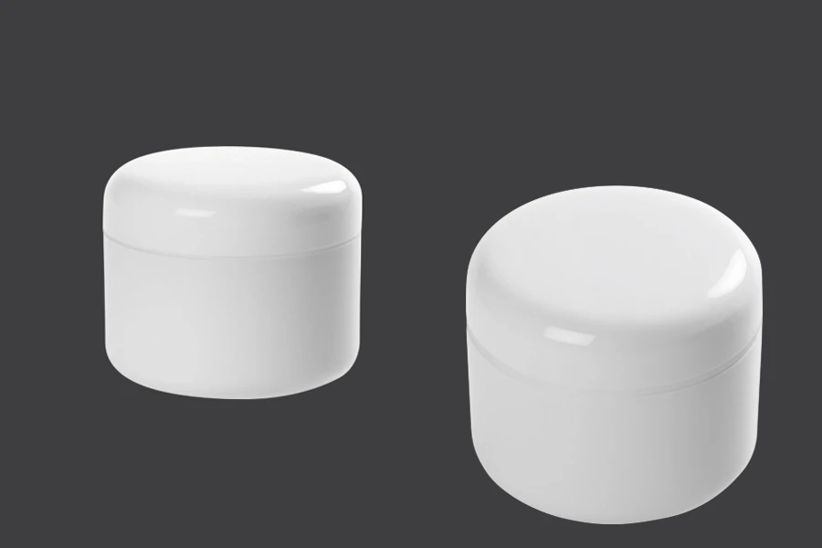 Пластмасов бял буркан 300 мл за крем, с двойно дъно и капачка с вътрешен пластмасов уплътнител-изображение_продукт