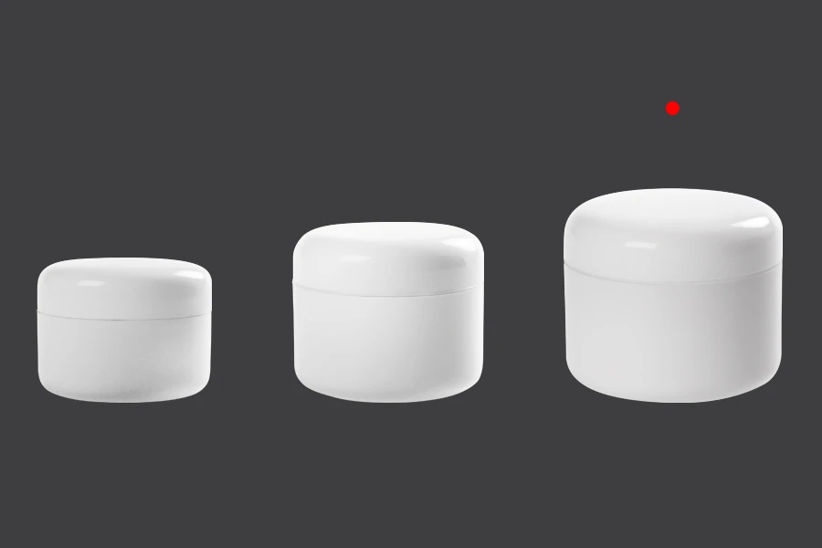 Пластмасов бял буркан 300 мл за крем, с двойно дъно и капачка с вътрешен пластмасов уплътнител-изображение_група