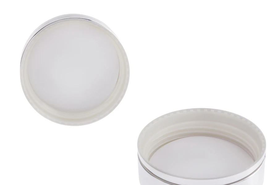 Стъклено кръгло бурканче 30 мл с алуминиева сива капачка Стъклено кръгло бурканче 30 мл с алуминиева сива капачка-изображение_група