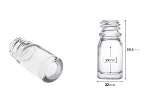 Прозрачна бутилка за етерични масла  5 ml с гърловина PP18-2