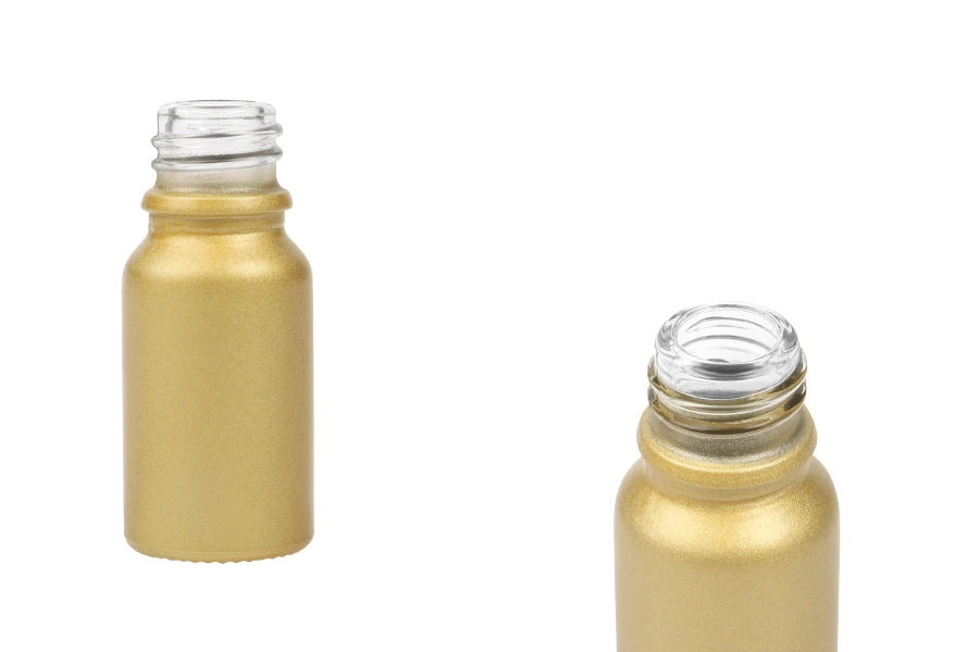 Стъклена златиста матирана бутилка 10 мл за етерични масла ПП 18 Стъклена златиста матирана бутилка 10 мл за етерични масла ПП 18-изображение_продукт