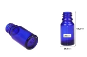 Стъклена синя бутилка з аетерични масла 10 мл с гърловина PP18 Стъклена синя бутилка з аетерични масла 10 мл с гърловина PP18-изображение_размери