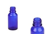Синя стъклена бутилка 15 мл за етерични масла с гърловина PP18-изображение_продукт