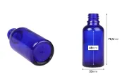 Стъклена синя бутилка 30 ml за етерични масла, с гърловина PP18 Стъклена синя бутилка 30 ml за етерични масла, с гърловина PP18