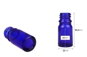 Стъклено синьо шише 5 мл за етерични  масла  PP18-изображение_размери