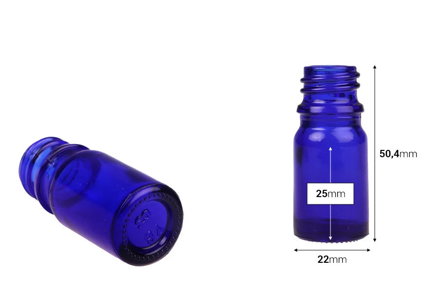 Стъклено синьо шише 5 мл за етерични  масла  PP18-изображение_размери