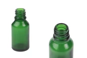 Стъклена зелена бутилка за етерични масла 15 мл с гърловина PP18-изображение_продукт