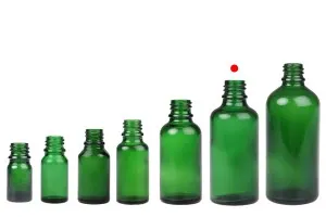 Зелена бутилка за етерични масла  50 ml с гърловина  PP18-9