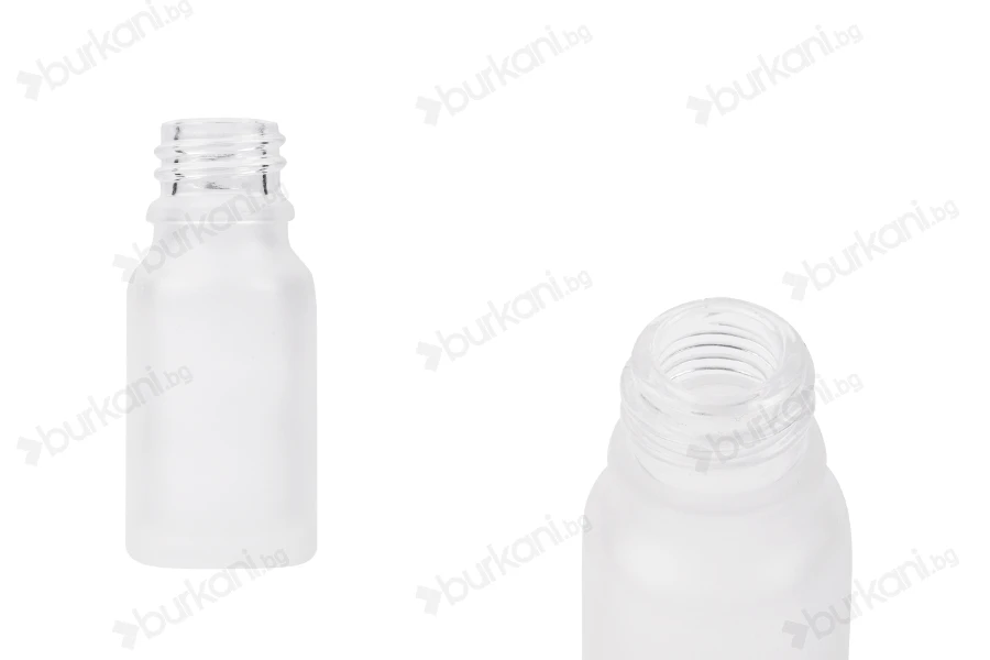 Стъклена МАТОВА  бутилка за етерични масла 10 ml с гърловина PP18-изображение_продукт