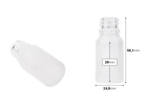 Стъклена МАТОВА  бутилка за етерични масла 10 ml с гърловина PP18-2