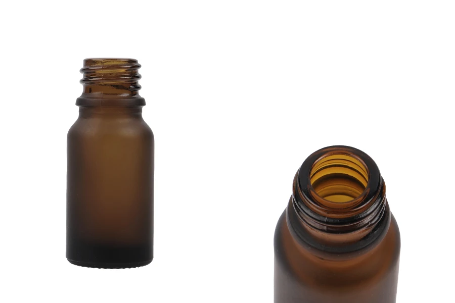Стъклена кафява Матова бутилка за етерични масла 10 ml (PP 18) Стъклена кафява Матова бутилка за етерични масла 10 ml (PP 18)-изображение_продукт