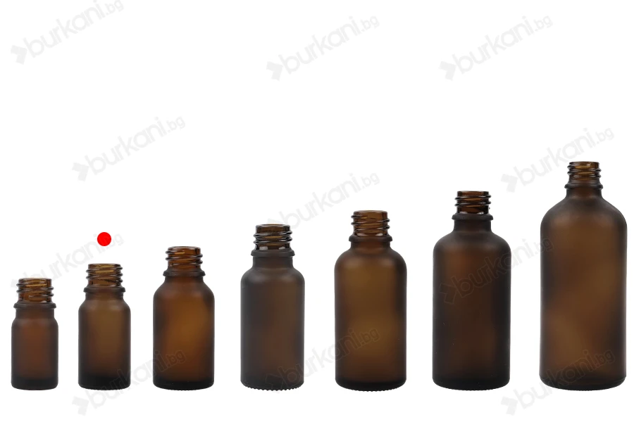 Стъклена кафява Матова бутилка за етерични масла  10 ml (PP 18)-изображение_група