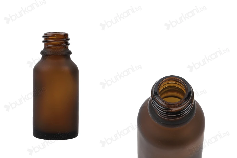 Стъклена кафява матова бутилка за етерични масла  15 ml (PP 18)-изображение_продукт