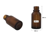 Стъклена кафява матова бутилка за етерични масла 15 ml (PP 18) Стъклена кафява матова бутилка за етерични масла 15 ml (PP 18)
