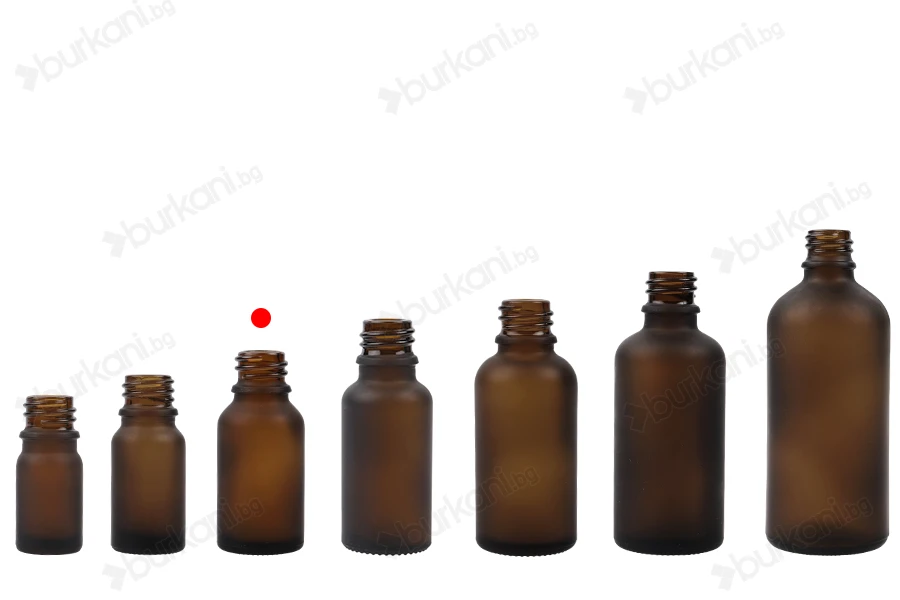 Стъклена кафява матова бутилка за етерични масла  15 ml (PP 18)-изображение_група