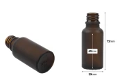 Стъклена кафява матова бутилка 20 ml (PP 18) Стъклена кафява матова бутилка 20 ml (PP 18)