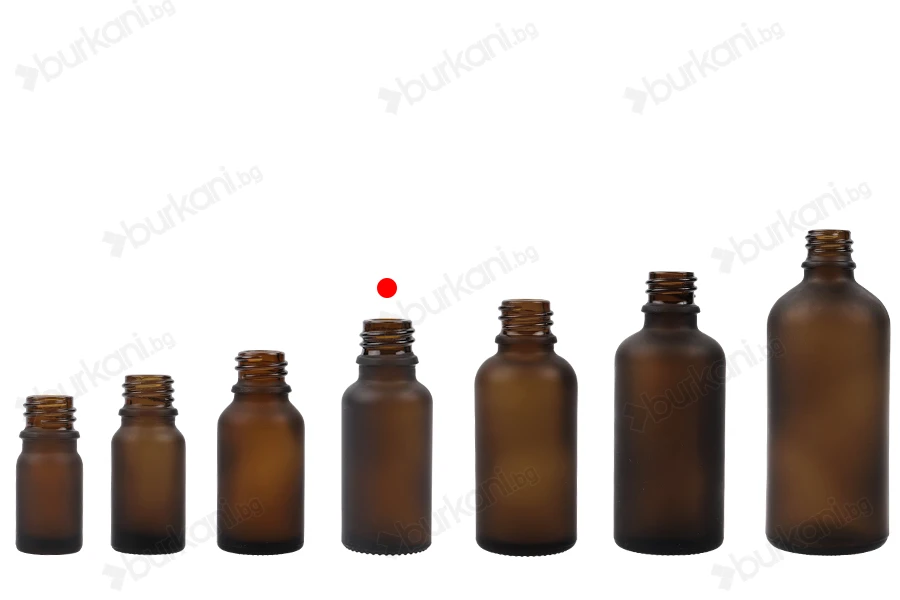 Стъклена кафява матова бутилка  20 ml (PP 18)-изображение_група
