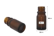 Стъклена кафява Матова бутилка за етерични масла 5 мл (PP 18) Стъклена кафява Матова бутилка за етерични масла 5 мл (PP 18)-изображение_размери