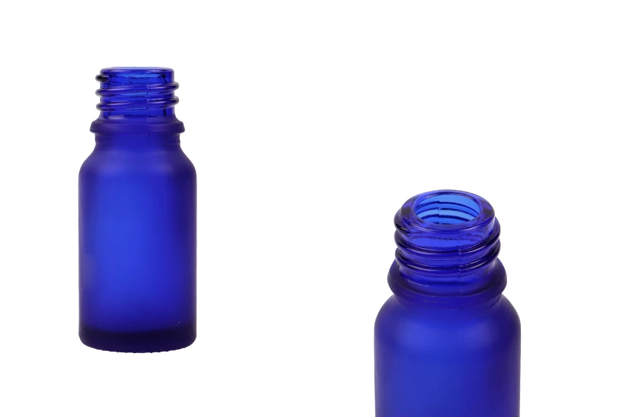 Стъклена синя матова бутилка 10 мл за етерични масла Стъклена синя матова бутилка 10 мл за етерични масла-изображение_продукт