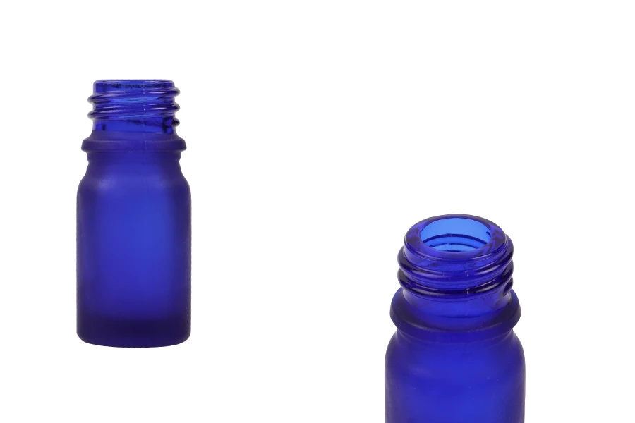 Стъклена Матова синя бутилка за етерични масла 5 ml PP18 Стъклена Матова синя бутилка за етерични масла 5 ml PP18-изображение_продукт