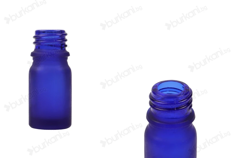 Стъклена Матова синя  бутилка за етерични масла 5 ml  PP18-изображение_продукт