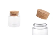 Малки стъклени шишета с коркова тапа 50 мл, с размер  47x50-изображение_продукт