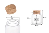 Малки стъклени шишета с коркова тапа 50 мл, с размер  47x50-изображение_размери