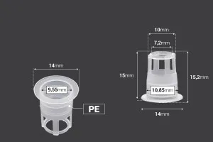 Пластмасова тапа дозатор  (PE) - диаметър 10,4 mm - 50 бр-2