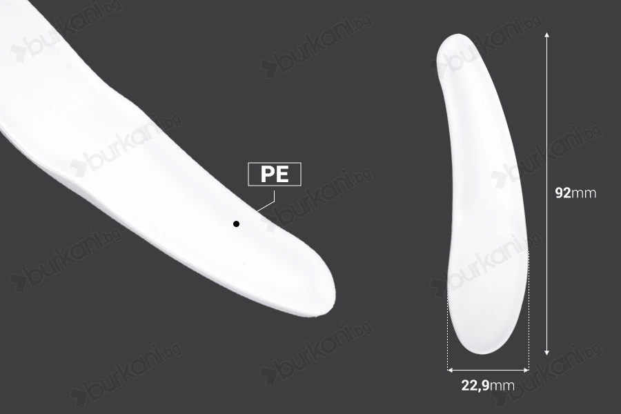 Пластмасови бели шпатули PE 92 mm - 24 бр.-изображение_размери