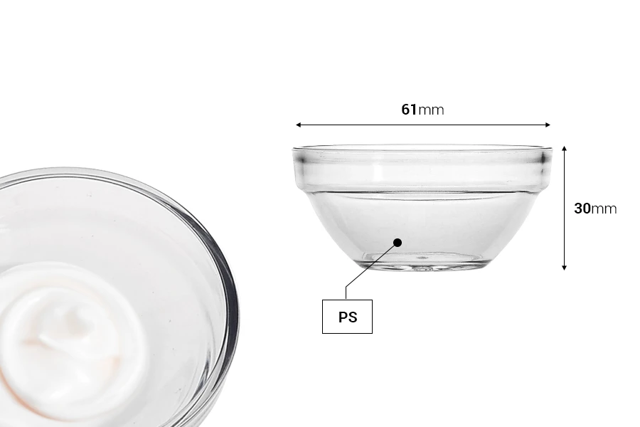 Пластмасова прозрачна купа  - 12 бр-изображение_размери