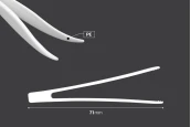 Пластмасови пинсети (PE) бели 71 мм - 24 бр-изображение_размери