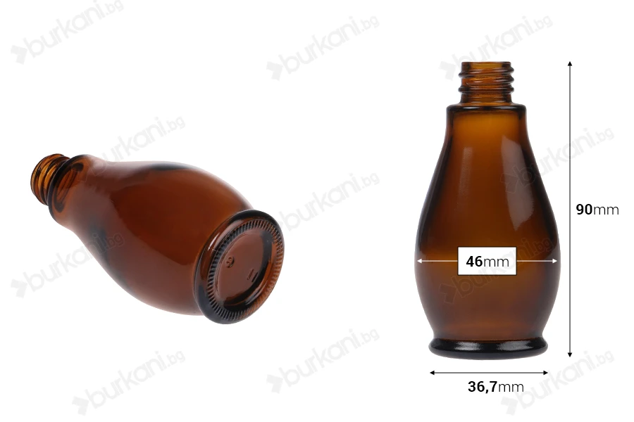 Стъклена кафява бутилка за етерични масла 50 ml (PP18)-изображение_размери