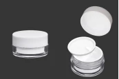 Пластмасов акрилен буркан за крем 15 мл с бяла капачка и уплътнител - 6 бр.-изображение_продукт