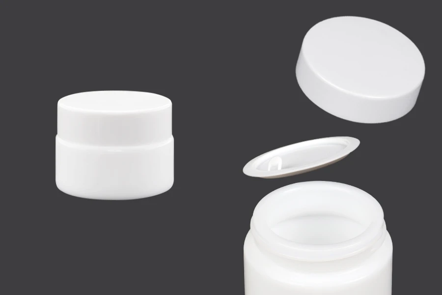 Бяло стъклено бурканче за крем 15 мл с капачка с уплътнител-изображение_продукт