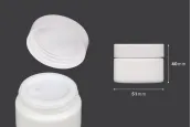 Стъклено бяло бурканче 30 мл за крем с капачка и с уплътнител-изображение_размери