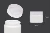 Стъклен бял козметичен буркан 50 мл с капачка и с уплътнител Стъклен бял козметичен буркан 50 мл с капачка и с уплътнител-изображение_размери