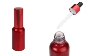 Стъклена червена бутилка с капакомер и капачка 30 мл-изображение_продукт