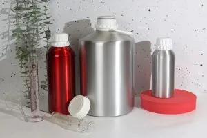 Aлуминиева бутилка 1000 ml с капачка за съхраняване  на есенции, парфюми и др.-5